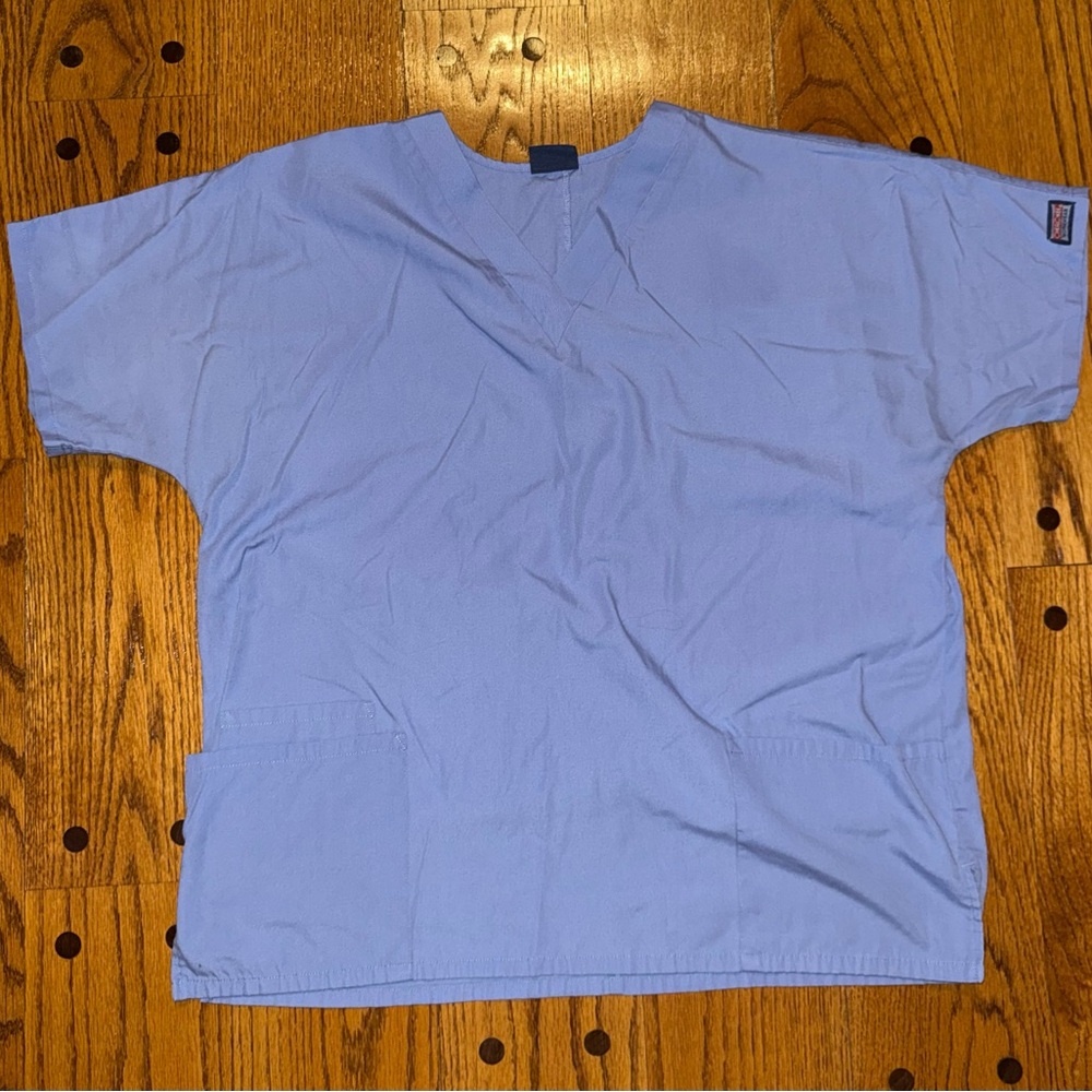 Large unisex Light Blue Scrub Top